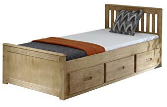 Mission Captains Storage Bed 3FT Single in Waxed Pine