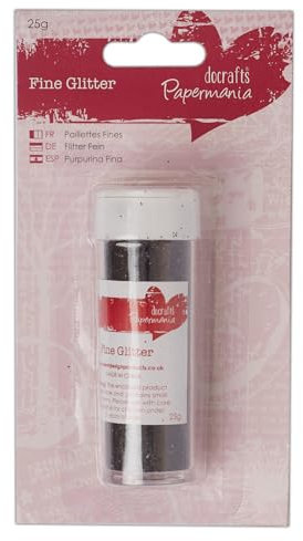 Papermania Fine Glitter 25g Black, DIY Paper Craft, Slime Making, Scrapbooking Supplies, For Adult And Kids Craft Set Kit