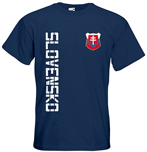 Slowakei Slovensko T-Shirt Trikot Basic EM-2021 Navyblau L