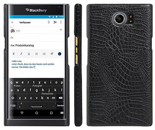 HualuBro BlackBerry Priv Hülle, [Ultra Slim] Premium Leichtes PU Leder Leather Handy Tasche Schutzhülle Case Cover für BlackBerry Priv Smartphone (Schwarz)