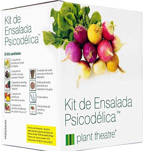 Plant Theatre Kit de Ensalada Psicodélica - 5 fantásticas verduras de ensalada para crecer - Gran Regalo