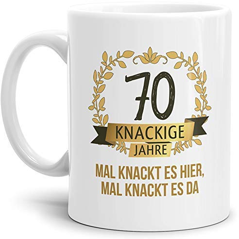 Tassendruck Geburtstags-Tasse Knackige 70 Geburtstags-Geschenk Zum 70. Geburtstag/Geschenkidee/Scherzartikel/Lustig/Witzig/Spaß/Fun/Mug/Cup/Beste Qualität - 25 Jahre Erfahrung