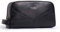Contacts Crazy Horse Vache en Cuir Fermeture éclair Double kit Trousse de Toilette de Voyage (Noir)