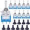 Taiss/ 10 Stücke Blau Mini Kippschalter EIN/AUS/EIN Auto Armaturenbrett 3 Position SPDT 3Pin + 10 Stücke Wasserdichte Kappe MTS-103+MZ