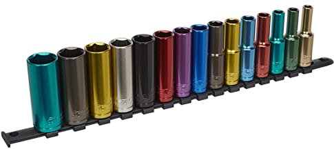 Sealey AK2874D 15pc 1/2Sq Drive Deep Multi-Coloured Socket Set