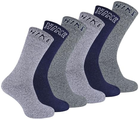 Sock Snob - 6 Pairs HIKE Mens Summer Cushioned Breathable Cotton Hiking Socks (7-11 UK, Pack 2)