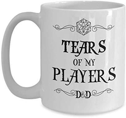 Tasse à café humoristique en céramique avec inscription « Dungeons and Dragons » - Blanc - 445 ml