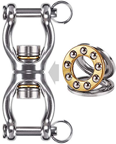 Dolibest Drehwirbel Hängesessel, Schaukel Wirbel Lager Schwerlast Edelstahl 360 Drehbar Boxsack Seilwirbel Anhängung ösenhaken für Yoga, Kürbis Form Offene，