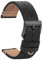 TStrap Leder Uhrenarmband 18mm - Weich Schwarz Quick Release Uhrenarmbänder Ersatz - Sport Uhrenarmband für Herren Damen - Smartwatches Armband mit Schwarz Schließe - 19mm 20mm 21mm 22mm