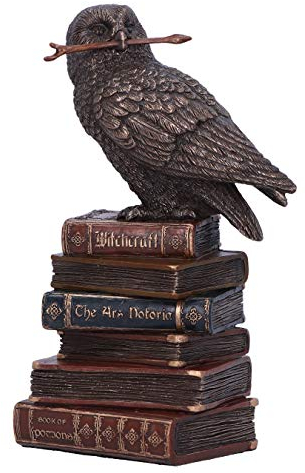 Nemesis Now Bronze Spellcraft Hexen vertraute Eule auf Buch Figur, Harz, 14 cm