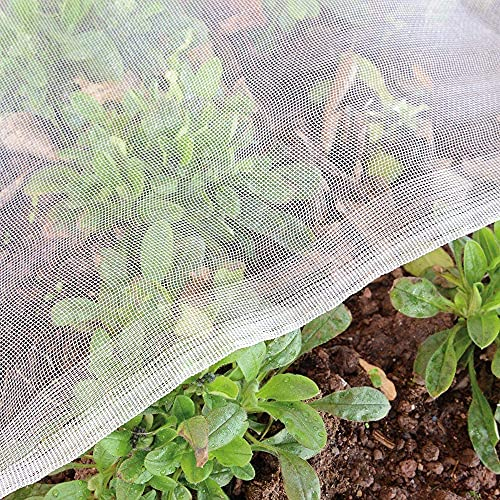 Jardin Filet Anti Insecte Potager: 3 x 15 m Maille Fine Protection pour Poireaux Arbre Fruitier Jardinage Voile de Plantes Blanche