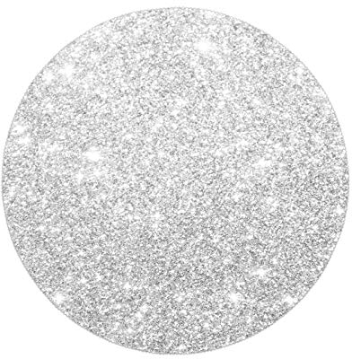 MochaDD - Set di 6 tovagliette rotonde in argento con glitter argentati, luccicanti, set di 6 tovagliette da 39,1 cm, per cucina, tavolo da pranzo, festa