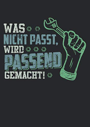 Notizbuch A4 kariert mit Softcover Design: Handwerker Spruch Vintage Geschenk Werkzeug Werkbank: 120 karierte DIN A4 Seiten