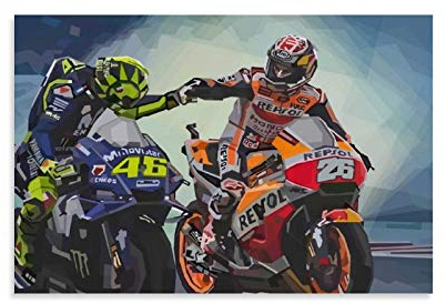 BGTS Moto GP Poster dekorative Malerei Leinwand Wandkunst Wohnzimmer Poster Schlafzimmer Malerei 08x12inch(20x30cm)
