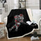 Homemissing Eishockey Flanell Fleecedecke Winter Ice Sports Thema Decke 150x200cm für Schlafsofa Couch Eishockey Spieler Drucken Kuscheldecke Schwarz Wintersport Hobby Wohndecke Zimmer Dekor