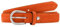 Leslii Premium Gürtel echter Leder-Gürtel Antik oranger Gürtel Rind-Veloursleder Naht Orange Silber Größe 95