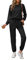 REORIA Damen Tracksuit Langarm Rundhalsausschnitt Einfarbig Zweiteiler Outfit Hoodie Jogger Trainingsanzug Set Sweatshirt & Jogginghose Schwarz M