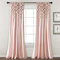 Lush Decor Tenda per finestra in lino con pompon bohémien (pannello singolo), 213,4 cm di lunghezza x 132 cm di larghezza, colore cipria