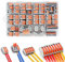 ZFYQ Morsettiere Elettriche, 100 Pezzi Connettori Elettrici con Leva di Funzionamento, con 3 Porte 45 Pcs, 2 Porte 40 Pcs, 5 Porte 10 Pcs, 8 Porte 5 Pcs Usato per Filo Solido, Incagliato e Flessibile