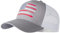 VIONLAN Baseballkappe Amerikanische Flagge Trucker Hut für Männer Frauen 3D geprägtes Logo verstellbar Outdoor Mesh Snapback Hut, Grau/US-Flagge, Einheitsgröße