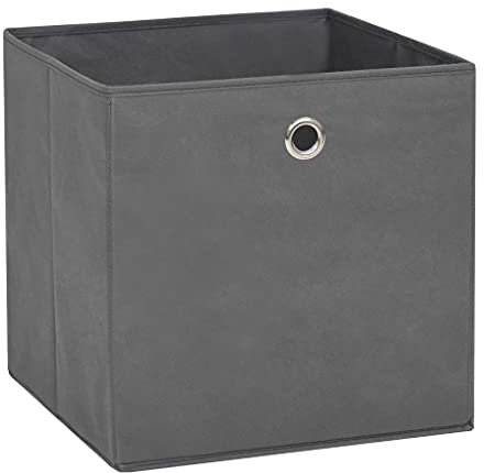vidaXL 10x Aufbewahrungsbox Zusammenklappbar Spielkiste Regalkorb Faltkiste Korb Kinderbox Box Kiste Faltbox Vliesstoff 28x28x28cm Grau
