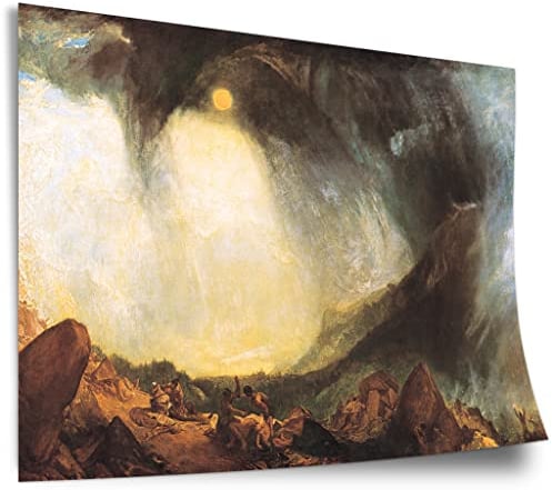Printistico Poster William Turner - Snow Storm Hannibal and his Army Crossing the Alps Kunstdruck ohne Rahmen, Wandbild - A4, A3, A2, A1, A0, XXL - Wohnzimmer, Schlafzimmer, Küche, Deko