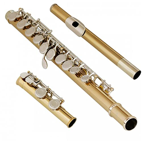 Querflöte Gold 16 Löcher C Key Flöte Cupronickel Body Silber Tasten Mit Aufbewahrungstasche