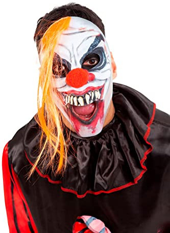 RUBIE'S 1/2 MASQUE CLOWN FOU CHEVEUX LONG ADULTE