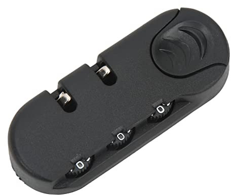 Lucchetto per Bagagli, Lucchetto per Bagagli 3 Cifre Lucchetto in Lega di Zinco Chiusura in Plastica Satinata Valigia Nera Password Blocco di Sicurezza per i Viaggi