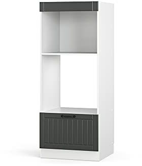 Vicco Mikrowellenschrank Fame-Line, Küchenregal für die Mikrowelle, Anthrazit/Weiß, 60 cm offen