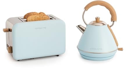 CREATE/PACK TOAST RETRO + KETTLE RETRO L/Grille-pain bleu avec bouilloire bleu/Bouilloire 1,7 L