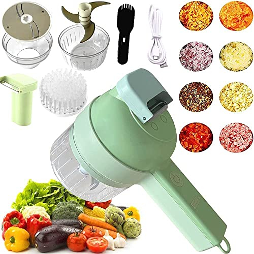 Ensemble de coupe-légumes électrique portable 4 en 1 hachoir à ail électrique multifonctionnel pour chili gingembre poivre oignons