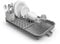 Joseph Joseph Duo Escurreplatos Extensible sobre Fregadero, Escurridor Platos de Cocina con Soporte para Utensilios y Caño De Drenaje, Plastico, Gris