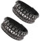 JJDreams 2 Stück Punk Breite Lederarmband Unisex Schwarze Nieten Armband Gothic Rocker Armband Set