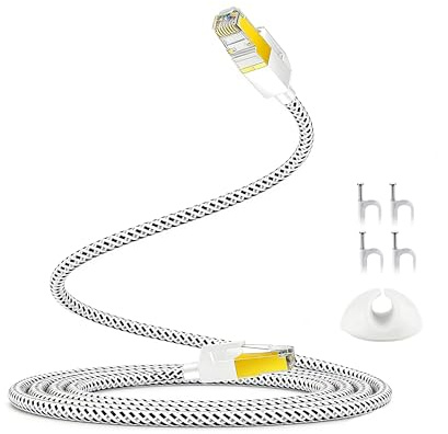 HuLuWa LAN-Kabel 2 m, Cat7-typischer S/FTP-Aufbau, Cat6-geprüft, RJ45 | Geschirmtes RJ45-Patchkabel für Router, Switch, PC, Smart-TV und Drucker; Datenrate abhängig von Hardware und Installation
