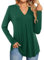 Beluring T-Shirts für Damen Elegant Langarm Shirt Swing Saum Oberteile Basic Top Grün L