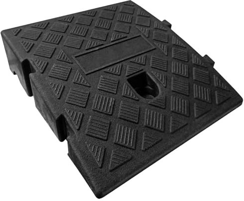 Rhinenet Plastic Threshold Door Step Ramp Heavy Duty Threshold Hard Curb Ramps for Wheelchairs Cars Vehicles Caravan Skateboard Motorcycle Bike Wheelchair Mobility (Black, 11x10x2.76 in)