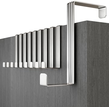 Menz Appendiabiti da Porta – 10 x ganci appendiabiti appendi abiti per porte 41 mm, inox – attaccapanni da porta Türhaken