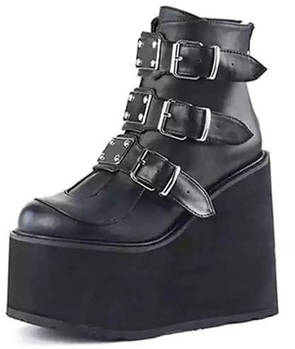 Escarpins Mary Jane pour Femmes, Chaussures Lolita, Plateforme Mignonne, Gothique, Double Bride à la Cheville, Bout Rond, Talon épais, pour Rencontres, boîte de Nuit