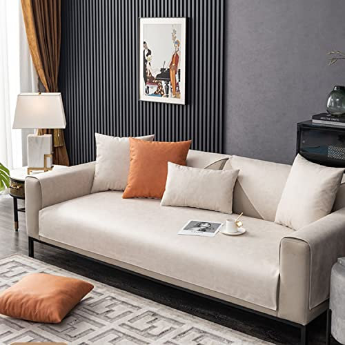 DACUDA Vintage-Sofabezug aus Kunstleder, weich, rutschfest, für Sofas, Sofabezug (Beige 18)