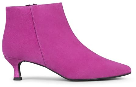 miMaO ROYAL - Botines tacón bajo FUCSIA serraje, EU 37