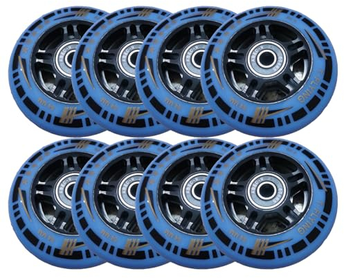 DYHQQ 84A Inline-Skate-Räder zum Austausch von Rollerblade-Rädern, Stützrädern, Rollschuh-Rädern für den Innen- und Außenbereich, 84 mm (8er-Pack),A
