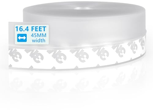 flintronic Dichtungsstreifen, 45MM Durchscheinend Selbstklebend Silikon Dichtungsband, Dichtungsband Selbstklebend, Zugluftstopper Schalldicht, Winddicht, Staubschut, für Tür, Fenster(5M)