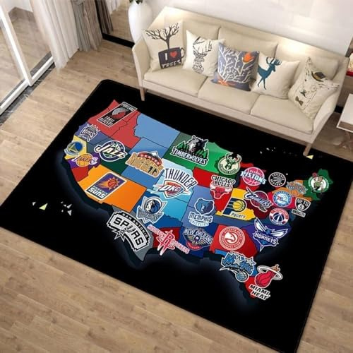 NBA Series Area Rugs - Basketball Team Logo Teppich für Jungen Schlafzimmer Home Decor Teppiche 140 * 200cm
