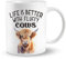 PUHEI Tasse à café en céramique avec vache Highland, cadeau pour les amateurs de vaches, cadeaux pour les amateurs de vaches, femmes et hommes