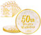 AHPYEUHK 50th Paper Party Plates and Napkins 50pcs 9 White Birthday Dessert Tableware Happy Birthday Decorations Party Supplies