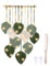 Kssvzz Makramee Wandbehang Boho Deko, Wandbehang Dekor mit Grün Blätter, Makramee Blätter Wandteppich mit Lichterkette für Schlafzimmer Kinderzimmer