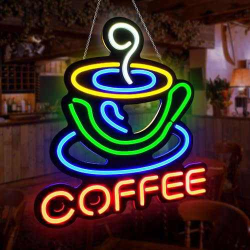 Coffee Neon Sign Led Neon Signs, CoffeeSigns Led Dimmable Brightness USB Powered Cafe Neon Light Sign Wall Decor For Cafe Shop, CoffeeStation,CoffeeBar