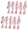 Cabilock 10pcs Wooden Christmas Nutcracker Soldier Ornaments Xmas Table Nutcracker Soldier Figurines Festival Mini Nutcracker Figures Christmas Tree Hanging Decorations Pink