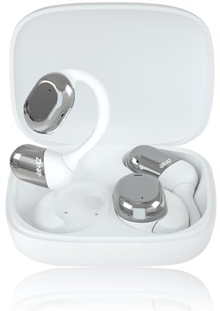 ZIHNIC S05 Open-Ear earhooks, All-Day Comfort, 28H Battery with prolonged Wearing, IPX5 Waterproof, Compatible with Different Bluetooth Devices-White
